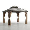 Outdoor Patio Gazebo Built for Year-Round Shelter, 10x10 Ft Hardtop, Galvanized Steel Roof, Aluminum Frame
