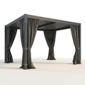 Aluminum Pergola Built for Year-Round Outdoor Living, 10x12 Louvered Roof, Integrated Gutters, Dark Gray