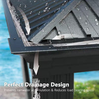 20 Ft. W X 14 Ft. D Aluminum Hardtop Gazebo with Galvanized Double Roof and Textilene Netting