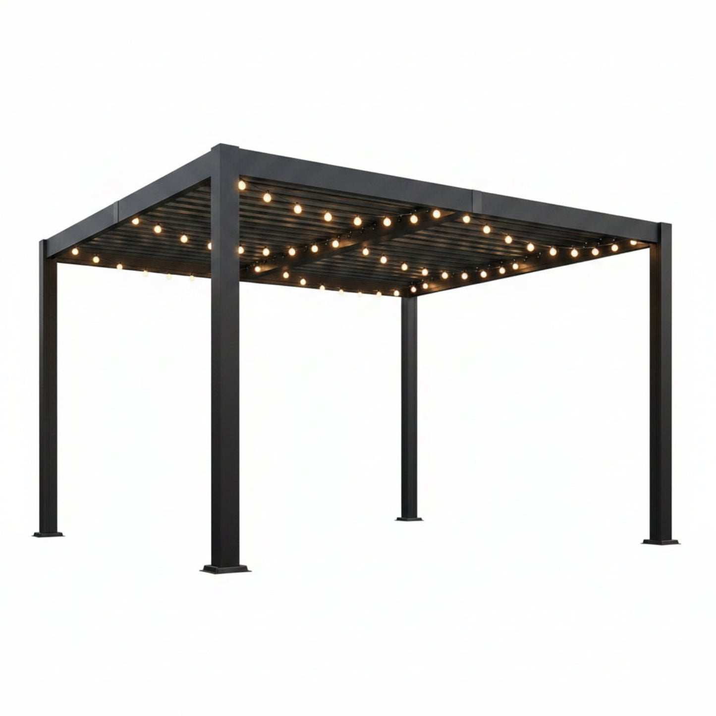 Louvered Pergola, 10' X 12' Outdoor Pergola, Aluminum Patio Gazebo with Adjustable Louvers Roof and Integrated Gutter System, Outdoor Hardtop Gazebo for Patio, Backyard, Deck, Garden, Dark Gray