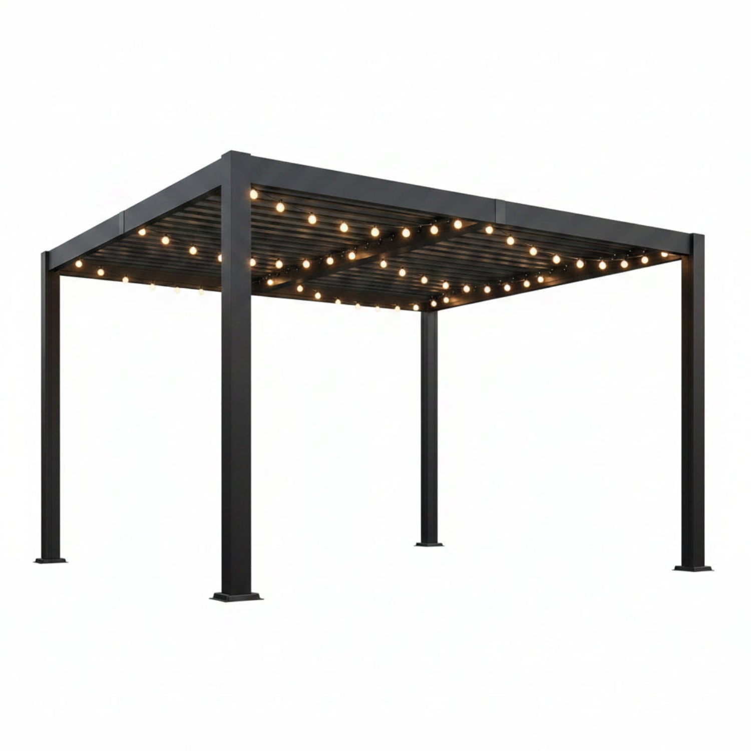 Louvered Pergola, 10' X 12' Outdoor Pergola, Aluminum Patio Gazebo with Adjustable Louvers Roof and Integrated Gutter System, Outdoor Hardtop Gazebo for Patio, Backyard, Deck, Garden, Dark Gray