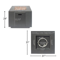 Brown Iron Square Outdoor Propane Fire Pit Tank Inside
