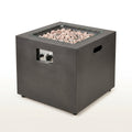 Outdoor Propane Fire Pit Built for Patio Warmth, 50,000 BTU Iron Construction, Square Design, Built-in Tank