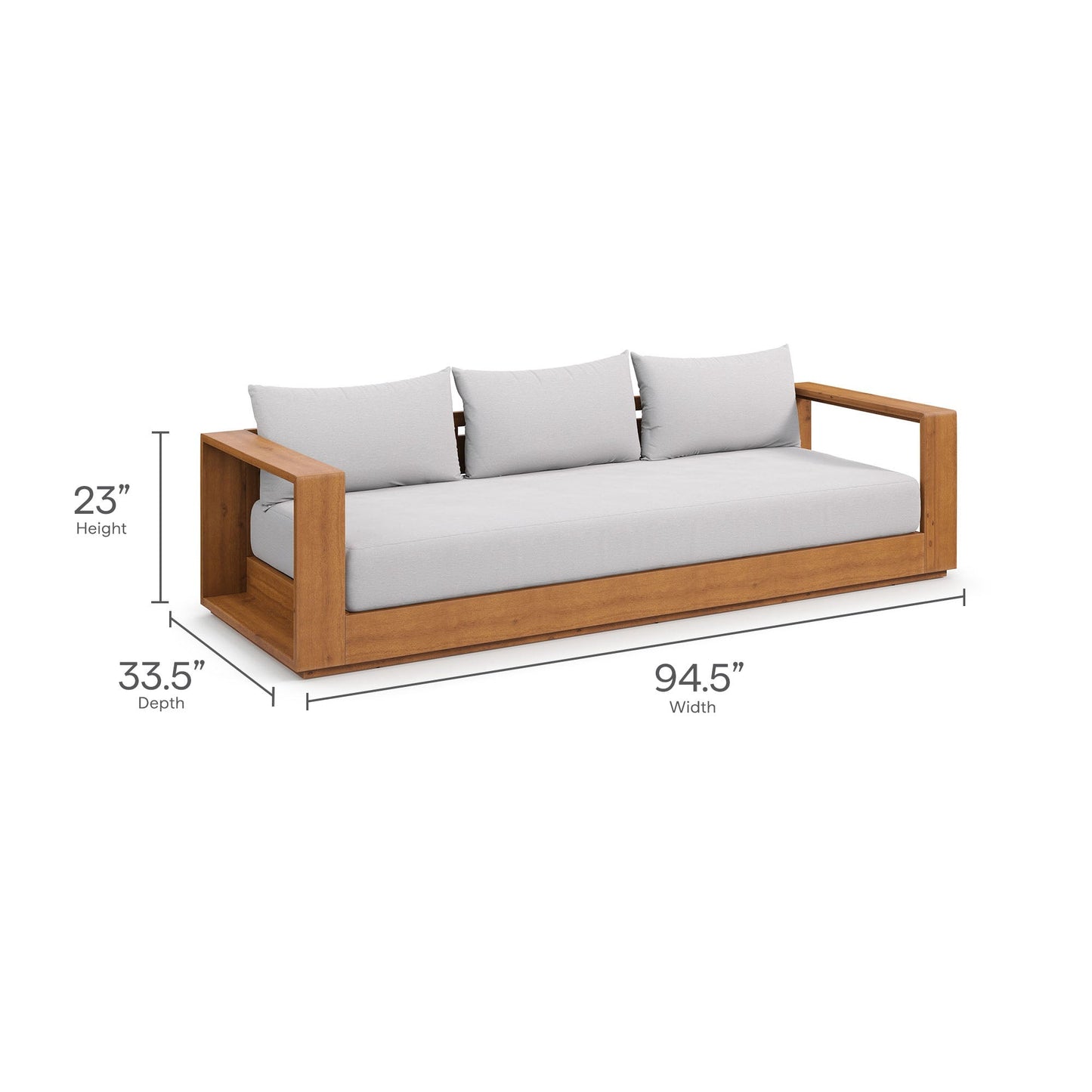 Tahoe 5-Piece Outdoor Patio Acacia Wood Furniture Set by Modway