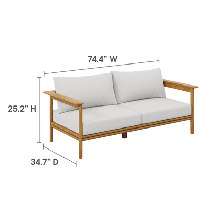 Wren 6-Piece Outdoor Patio Teak Wood Furniture Set by Modway