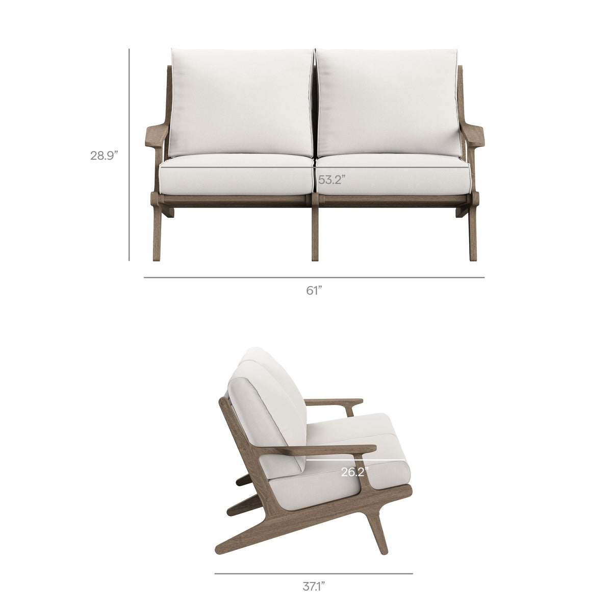 Saratoga 5-Piece Outdoor Patio Teak Wood Furniture Set by Modway