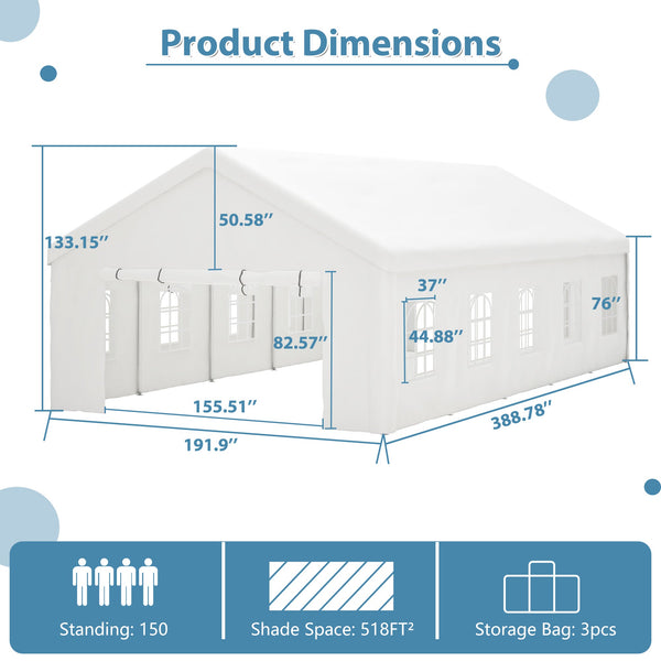 16x32FT Party Tent Heavy Duty Large Wedding Event Shelters