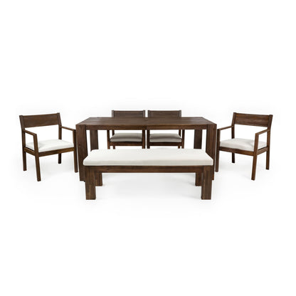 Outdoor Dining Set Rectangular Table With Umbrella Hole